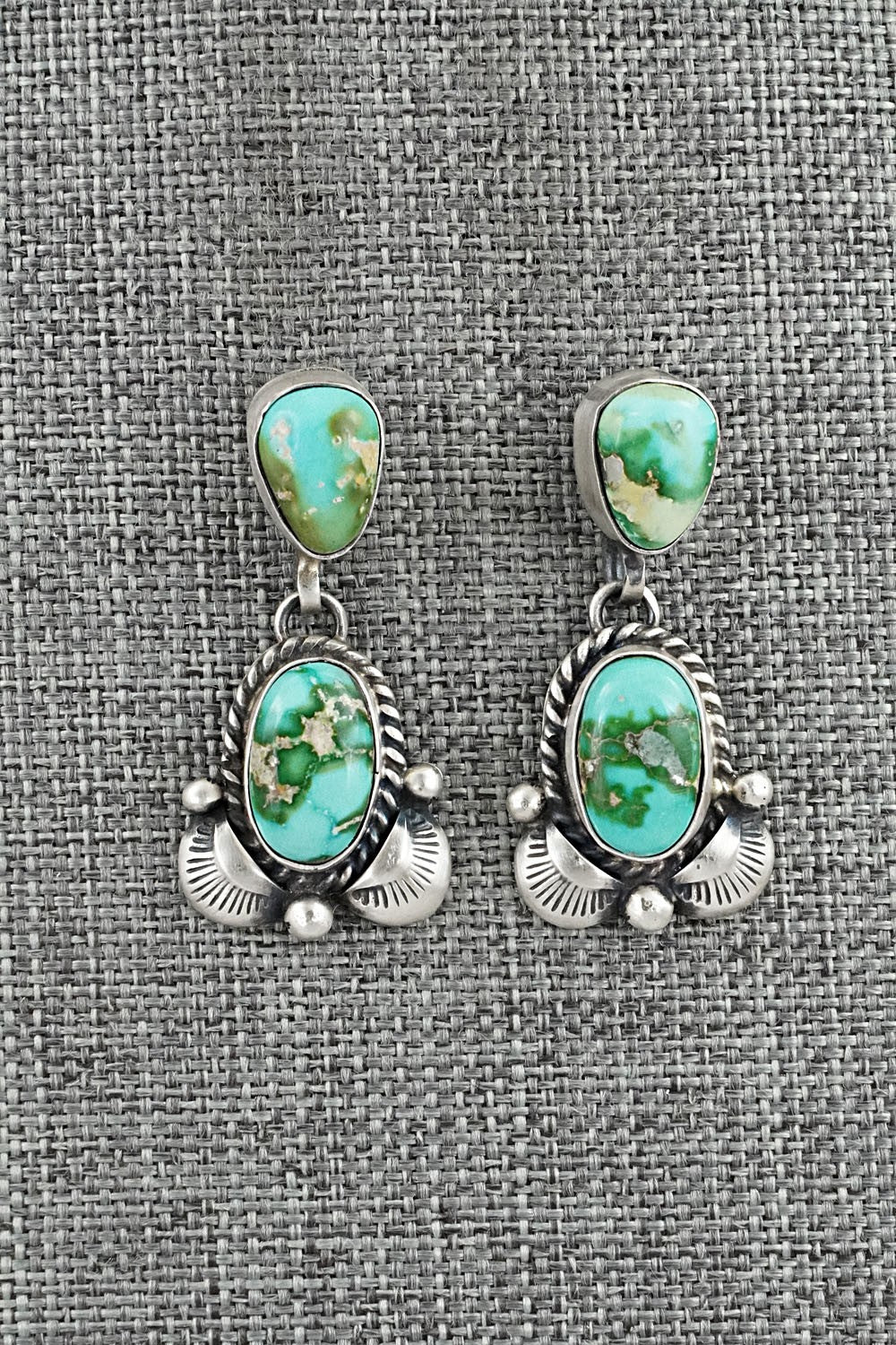 Turquoise & Sterling Silver Squash Blossom Set - Vernon Johnson