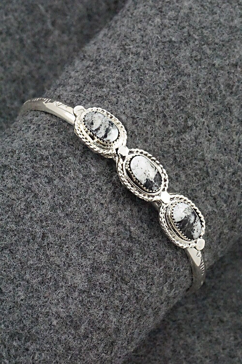 White Buffalo & Sterling Silver Bracelet - Elaine Tahe & Gilbert Smith