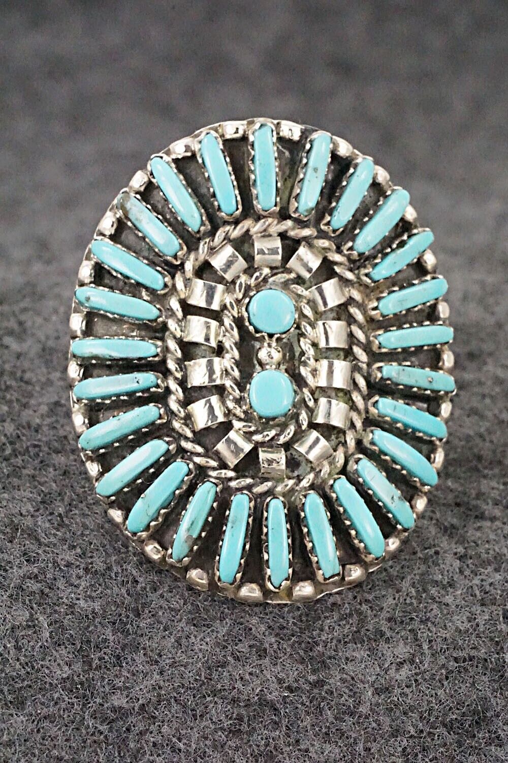 Turquoise & Sterling Silver Ring - Charlie John - Size 7