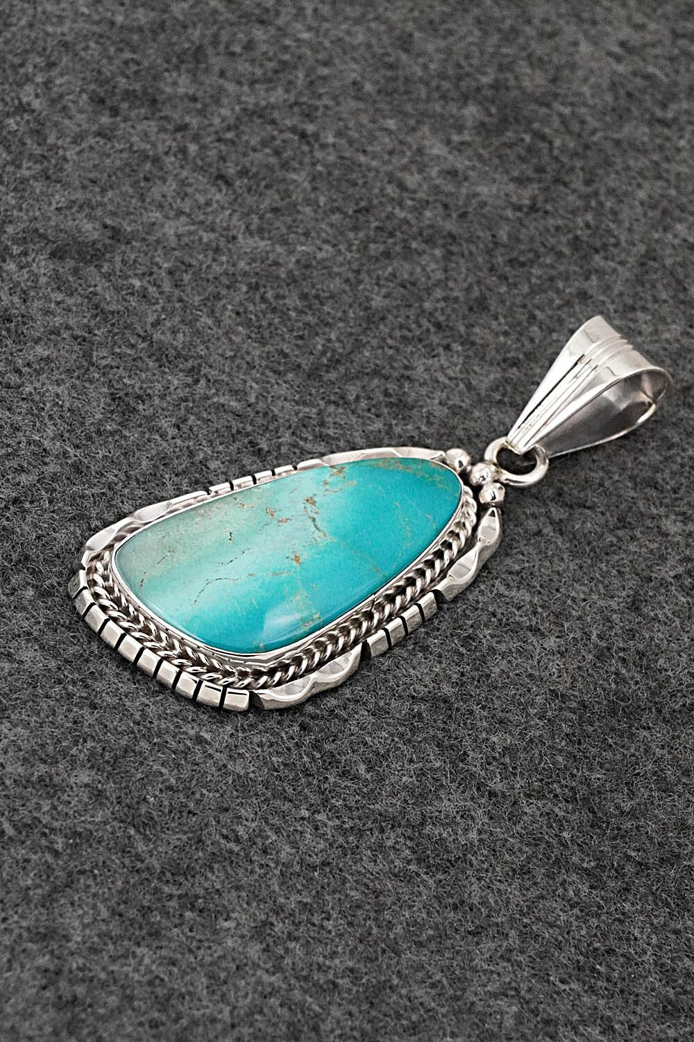 Turquoise & Sterling Silver Pendant - Samuel Yellowhair