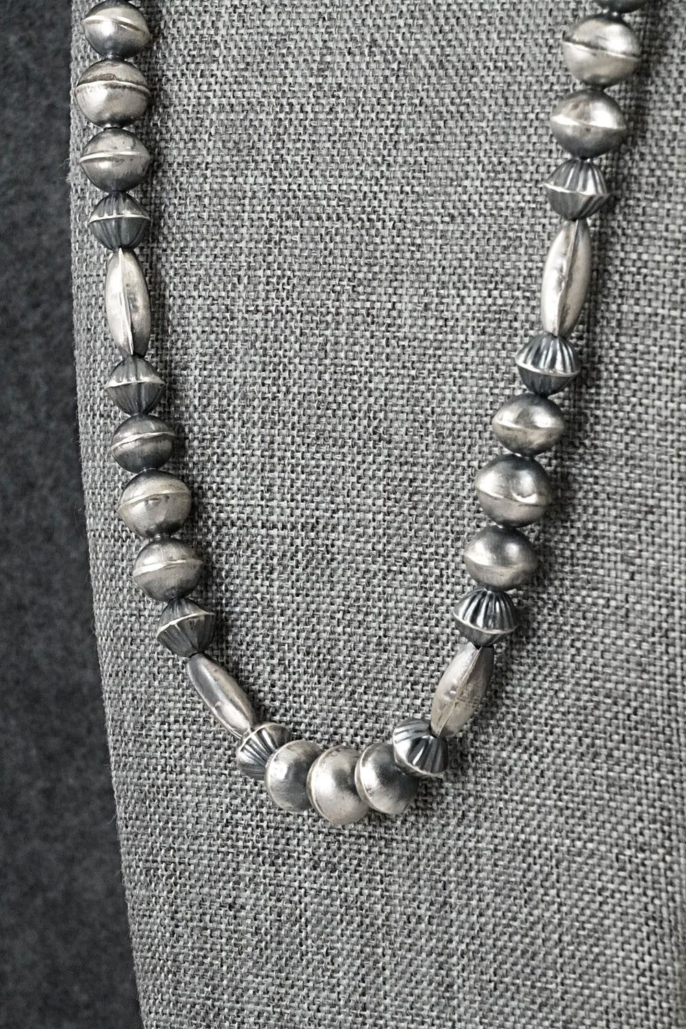 Sterling Silver Navajo Pearl Necklace 26" - Vintage