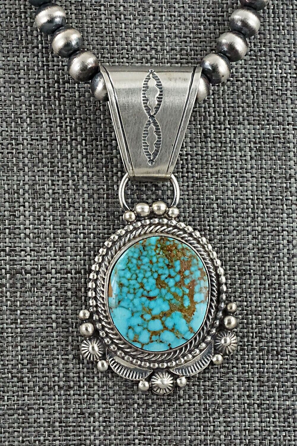 Turquoise & Sterling Silver Necklace - Tom Lewis