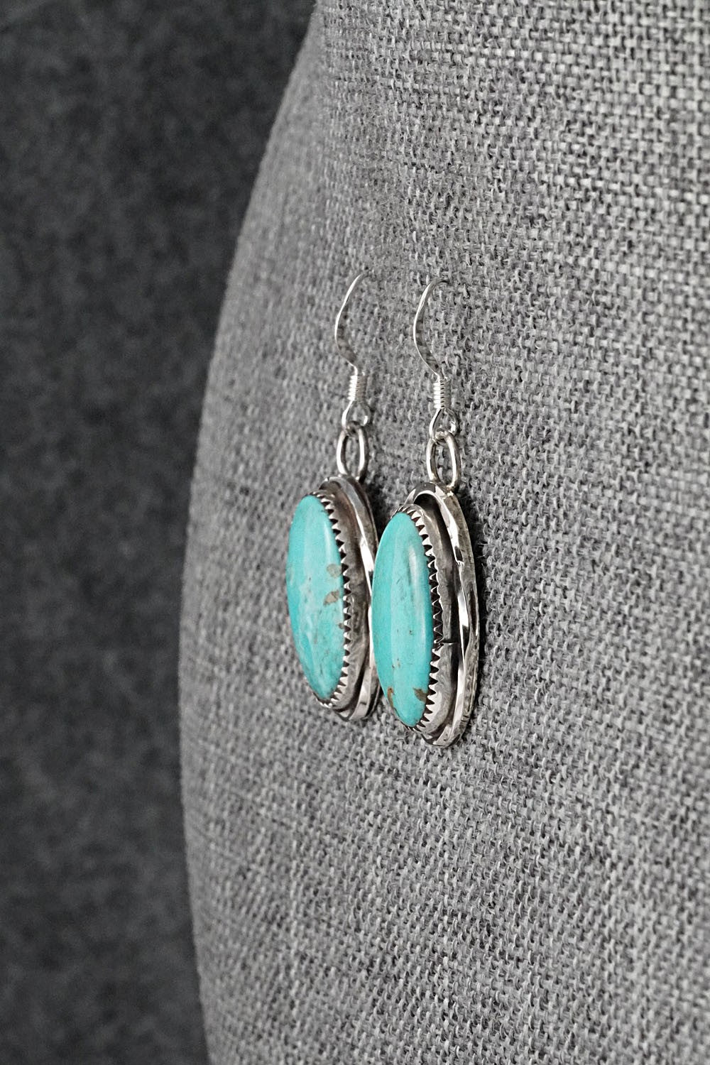 Turquoise & Sterling Silver Earrings - Ernest Hawthorne