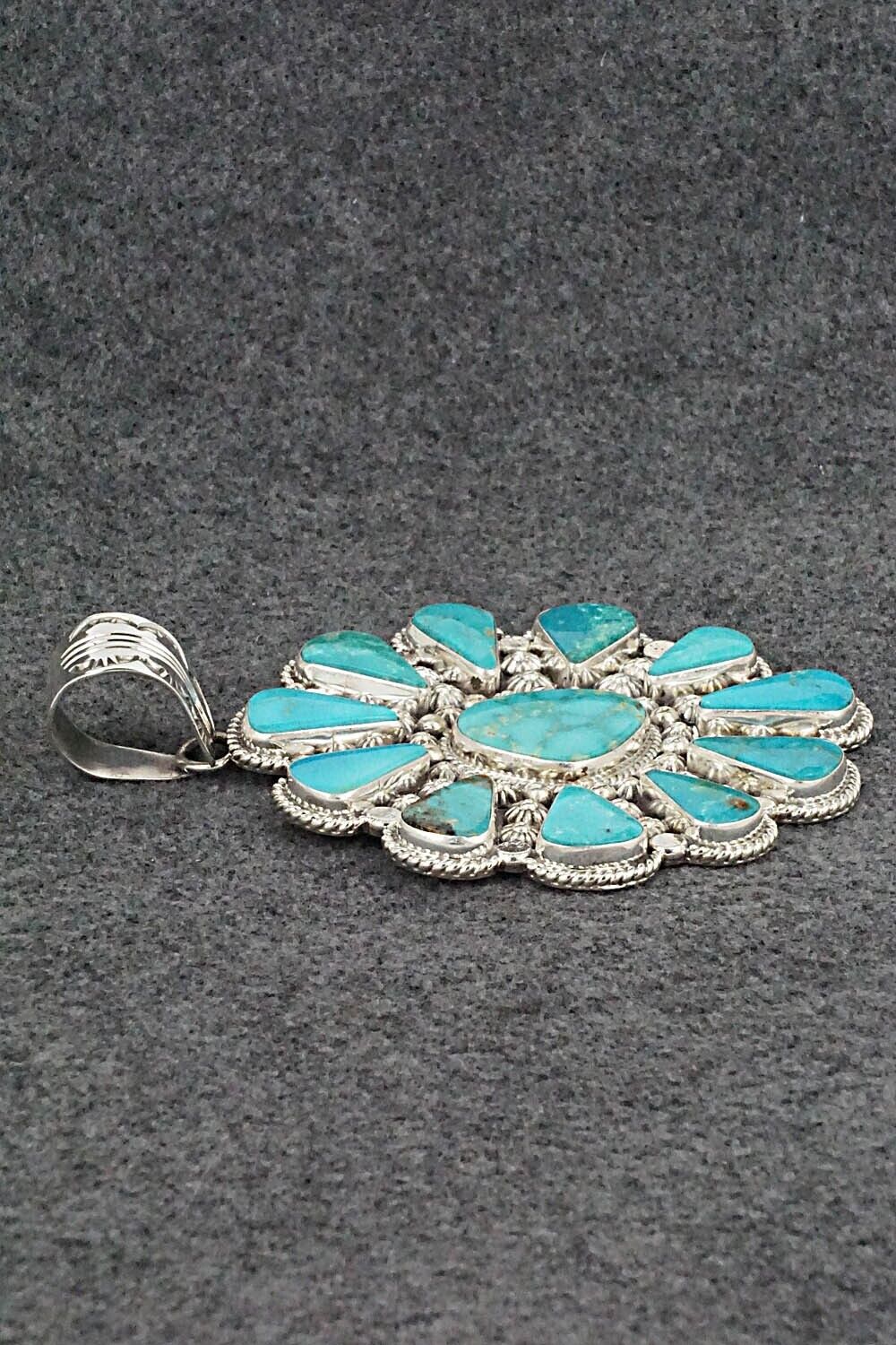 Turquoise & Sterling Silver Pendant - Lucinda Linkin