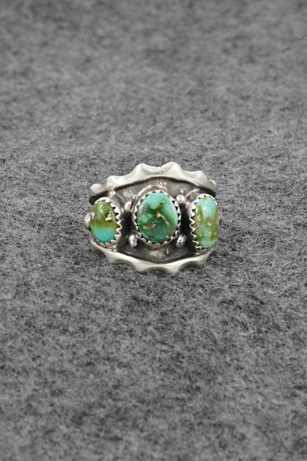 Turquoise & Sterling Silver Ring - Genevieve Francisco - Size 8