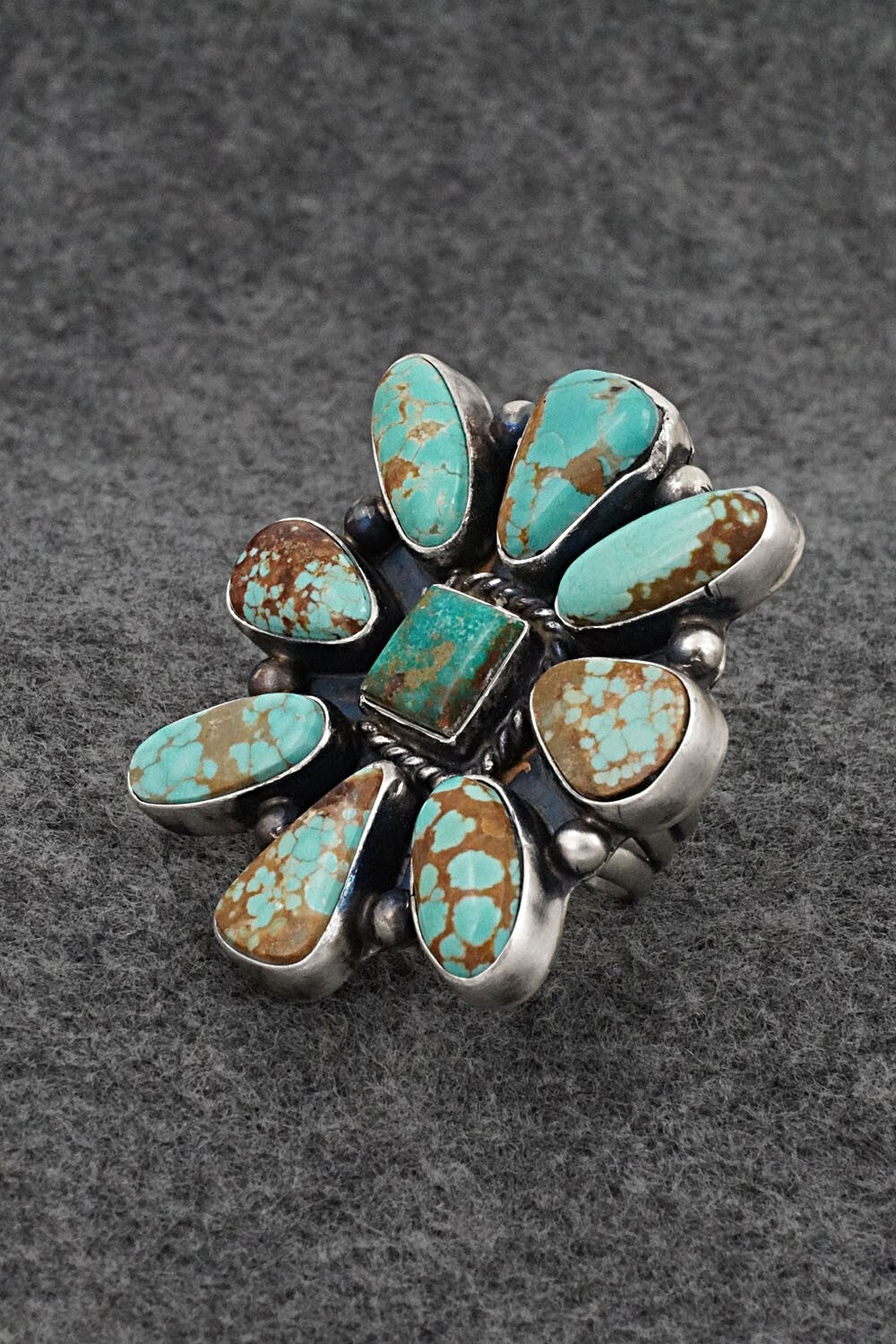 Turquoise & Sterling Silver Ring - Kathleen Livingston - Size 8