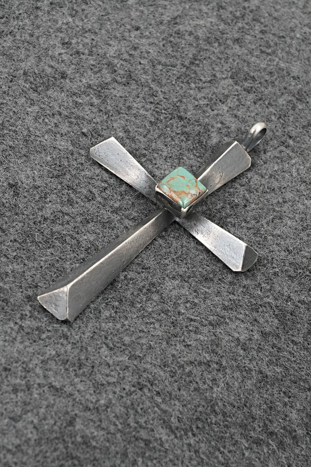Turquoise & Sterling Silver Pendant - Raymond Betsoi