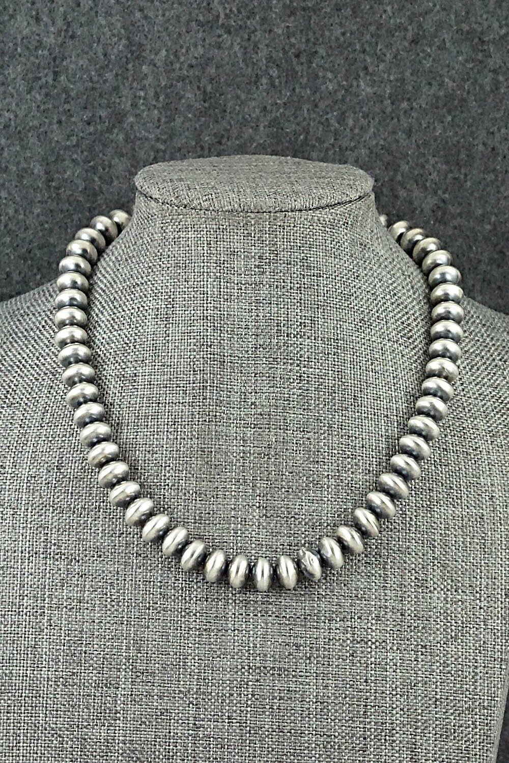 Sterling Silver Navajo Pearl Necklace 14" - Dorinda Mariano