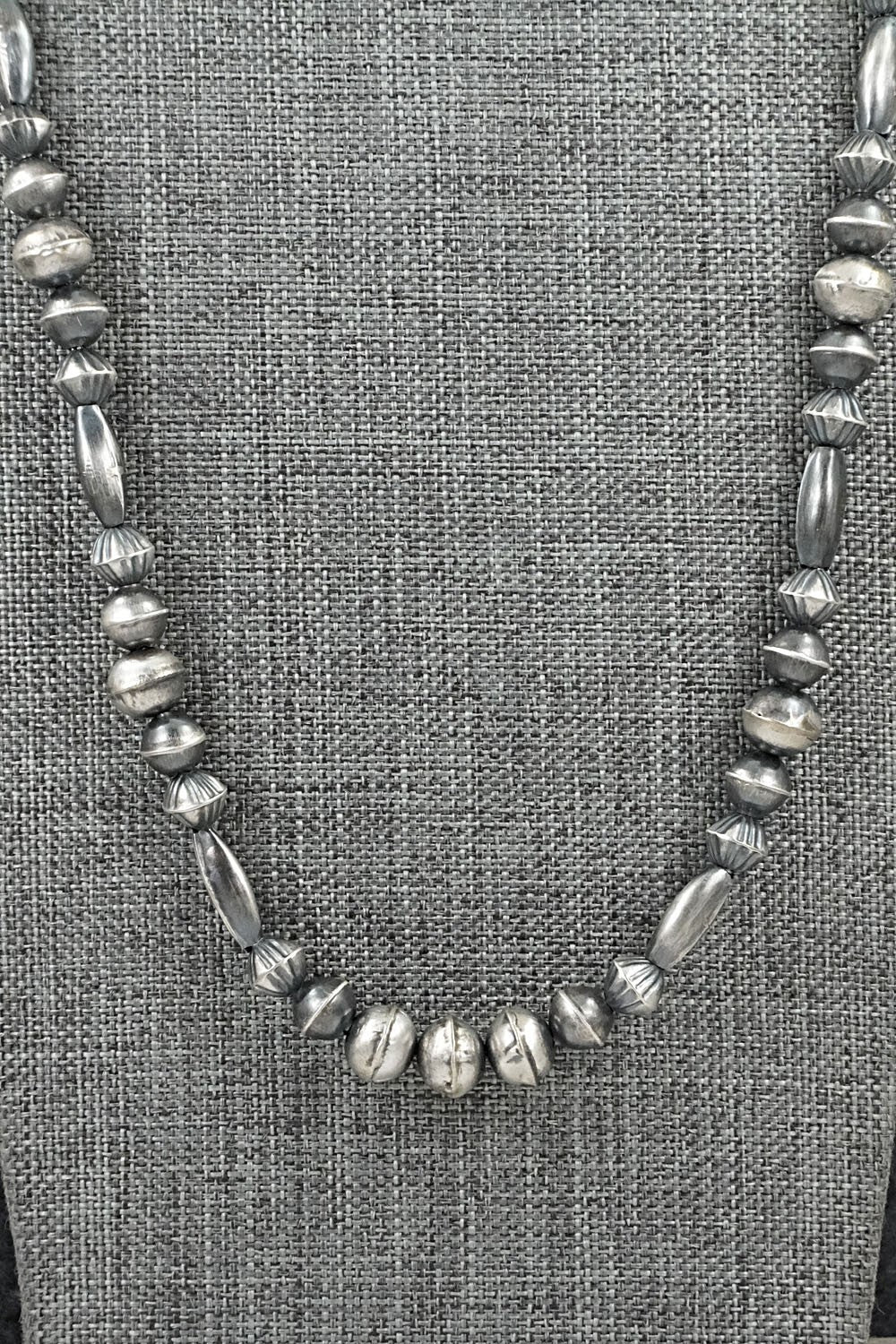 Sterling Silver Navajo Pearl Necklace 28" - Vintage