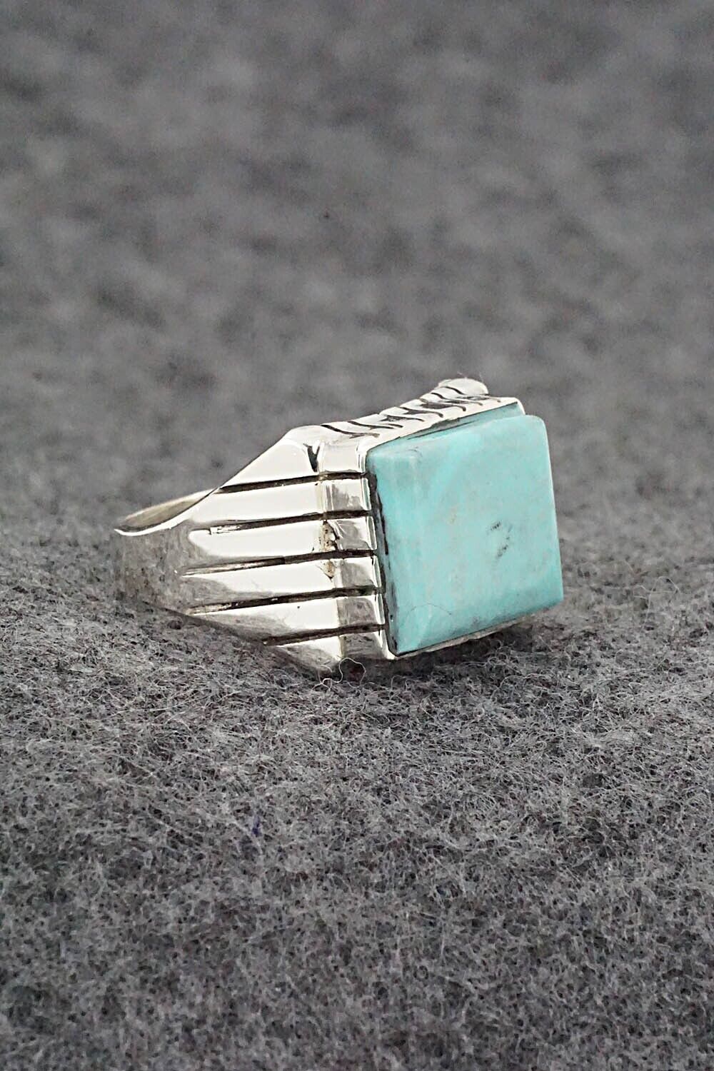 Turquoise & Sterling Silver Ring - Trevor Jack - Size 9.75
