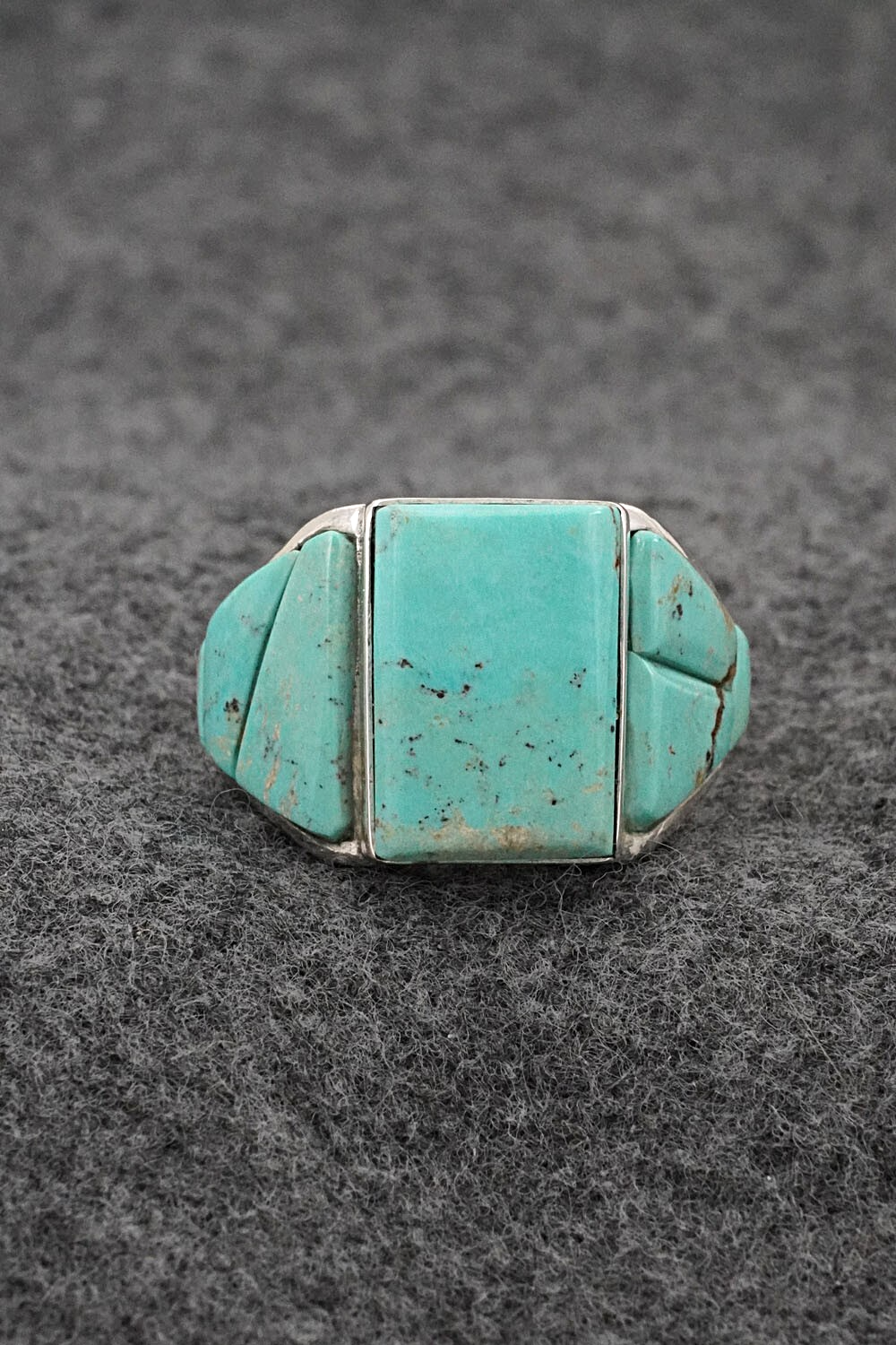 Turquoise & Sterling Silver Ring - Bevis Tsadiasi - Size 12
