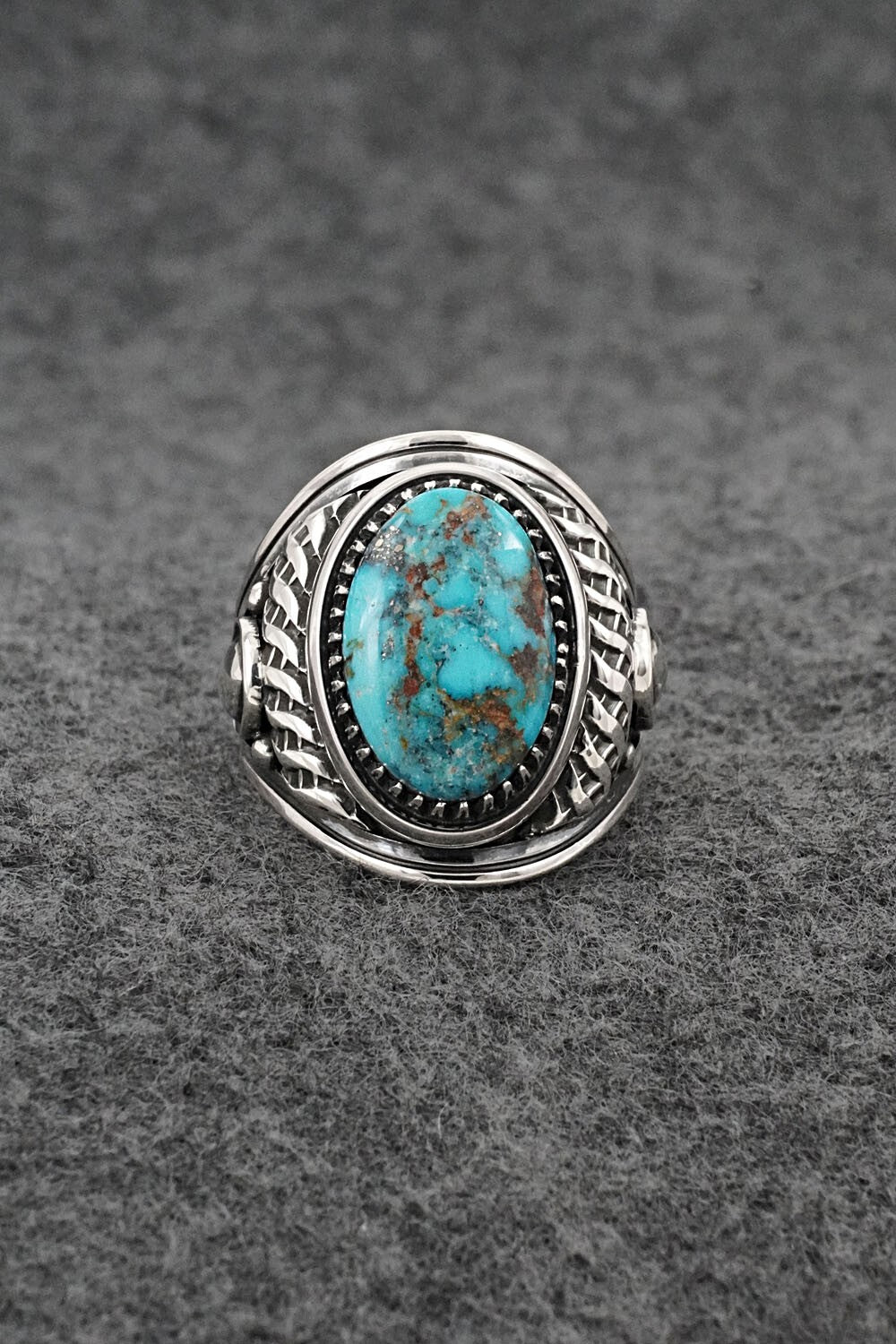 Turquoise & Sterling Silver Ring - Derrick Gordon - Size 9