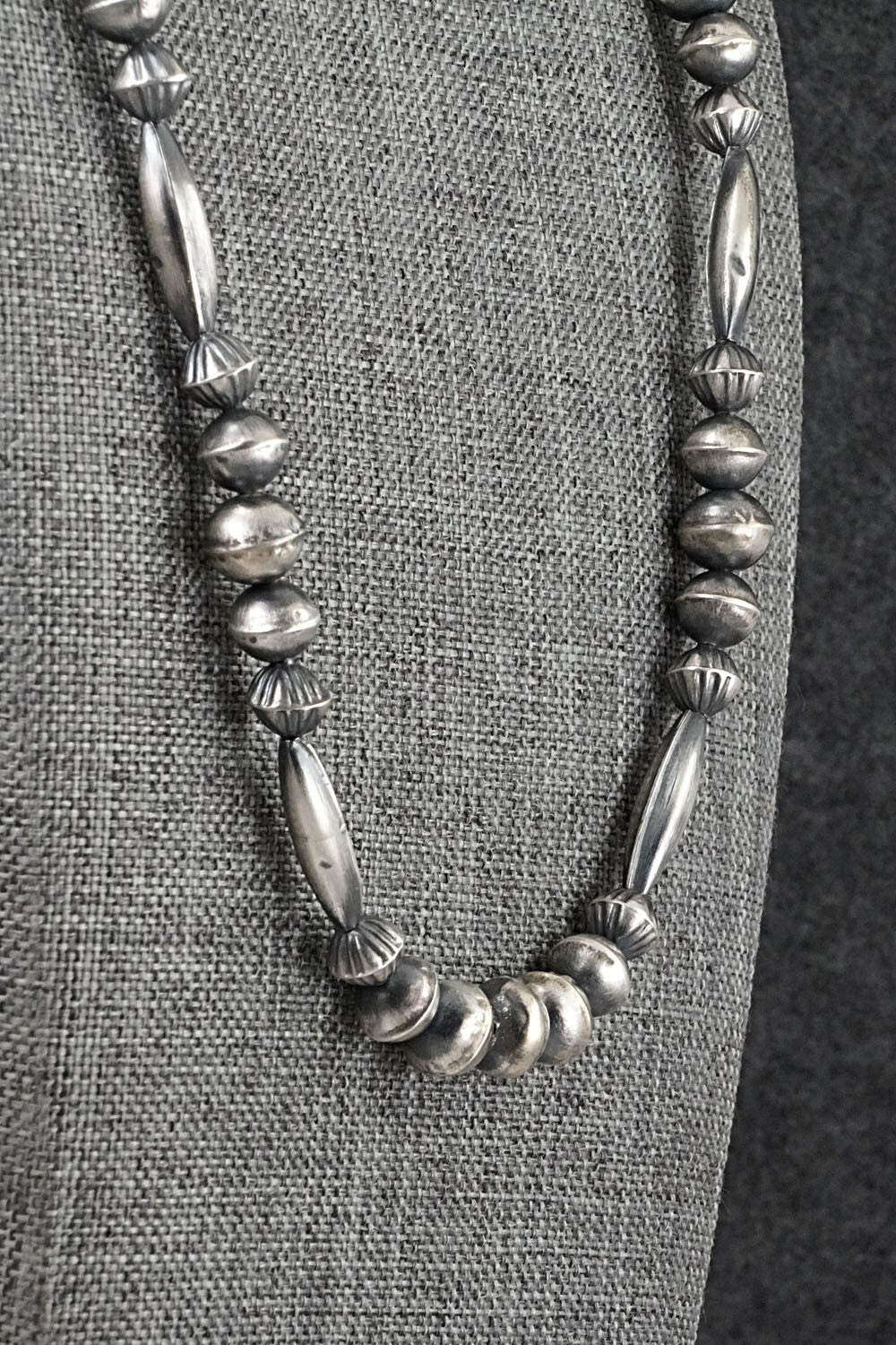 Sterling Silver Navajo Pearl Necklace 28" - Vintage