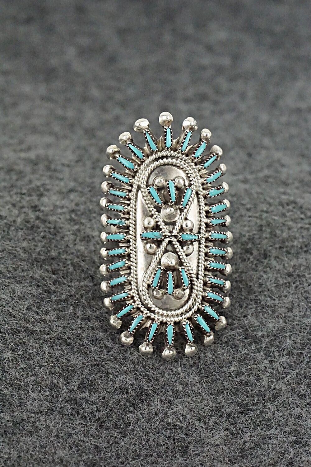 Turquoise & Sterling Silver Ring - Vincent Johnson - Size 7