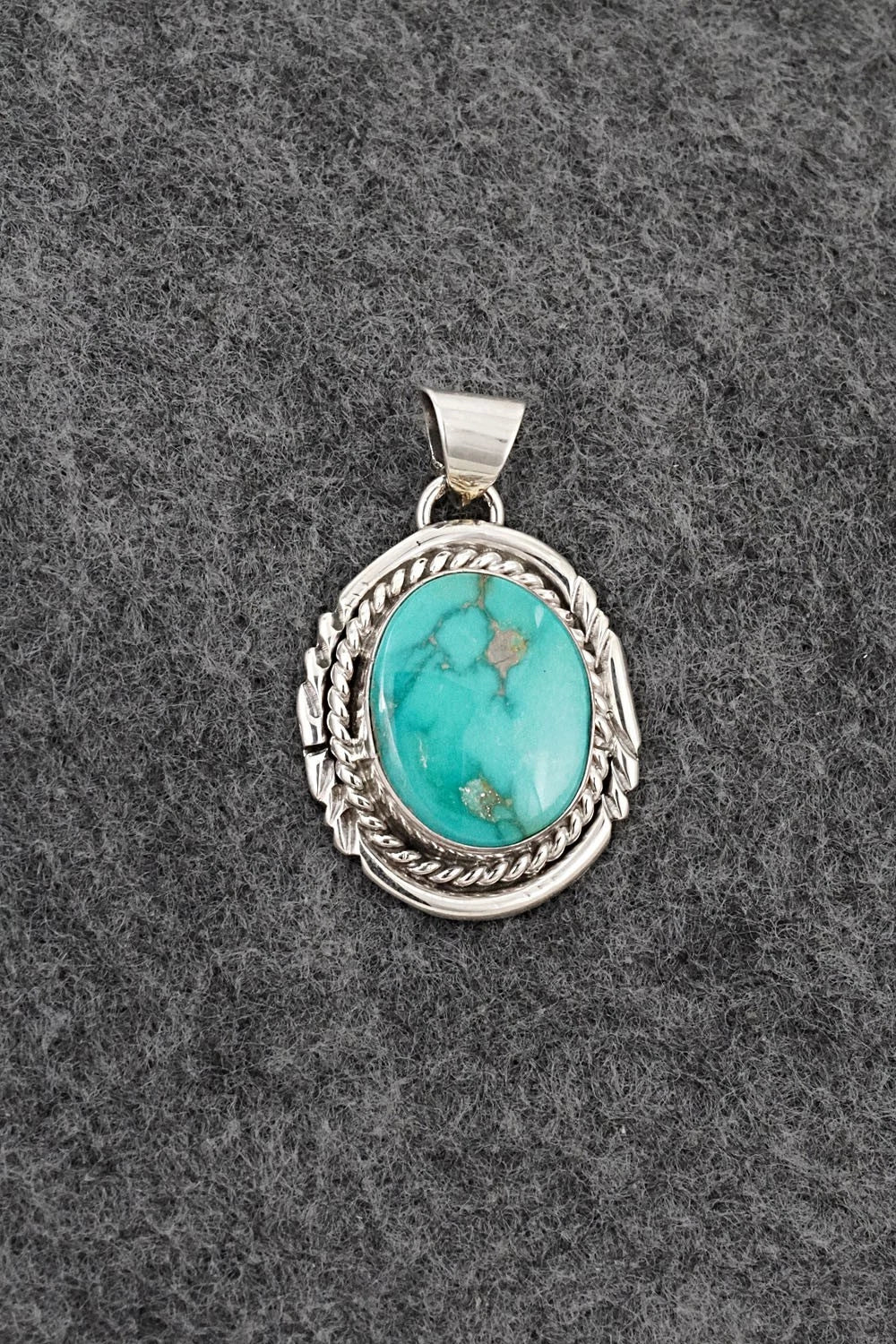 Turquoise and Sterling Silver Pendant - Gene Martinez