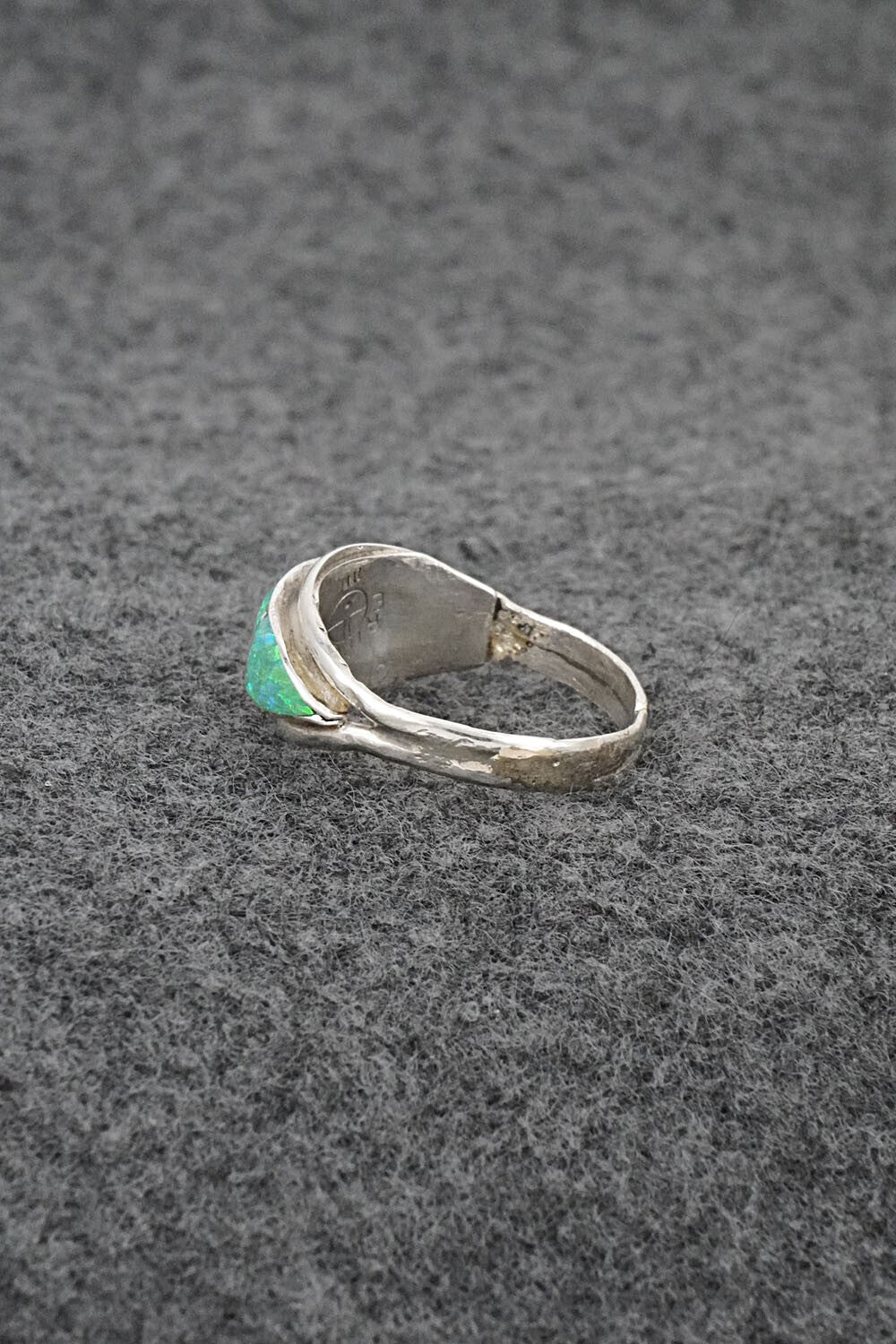 Opalite & Sterling Silver Inlay Ring - Ola Eriacho - Size 7