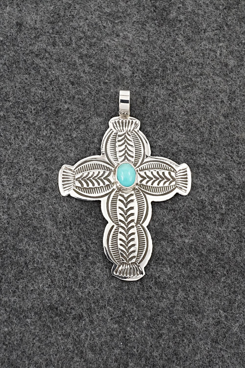 Turquoise & Sterling Silver Pendant - Arnold Blackgoat