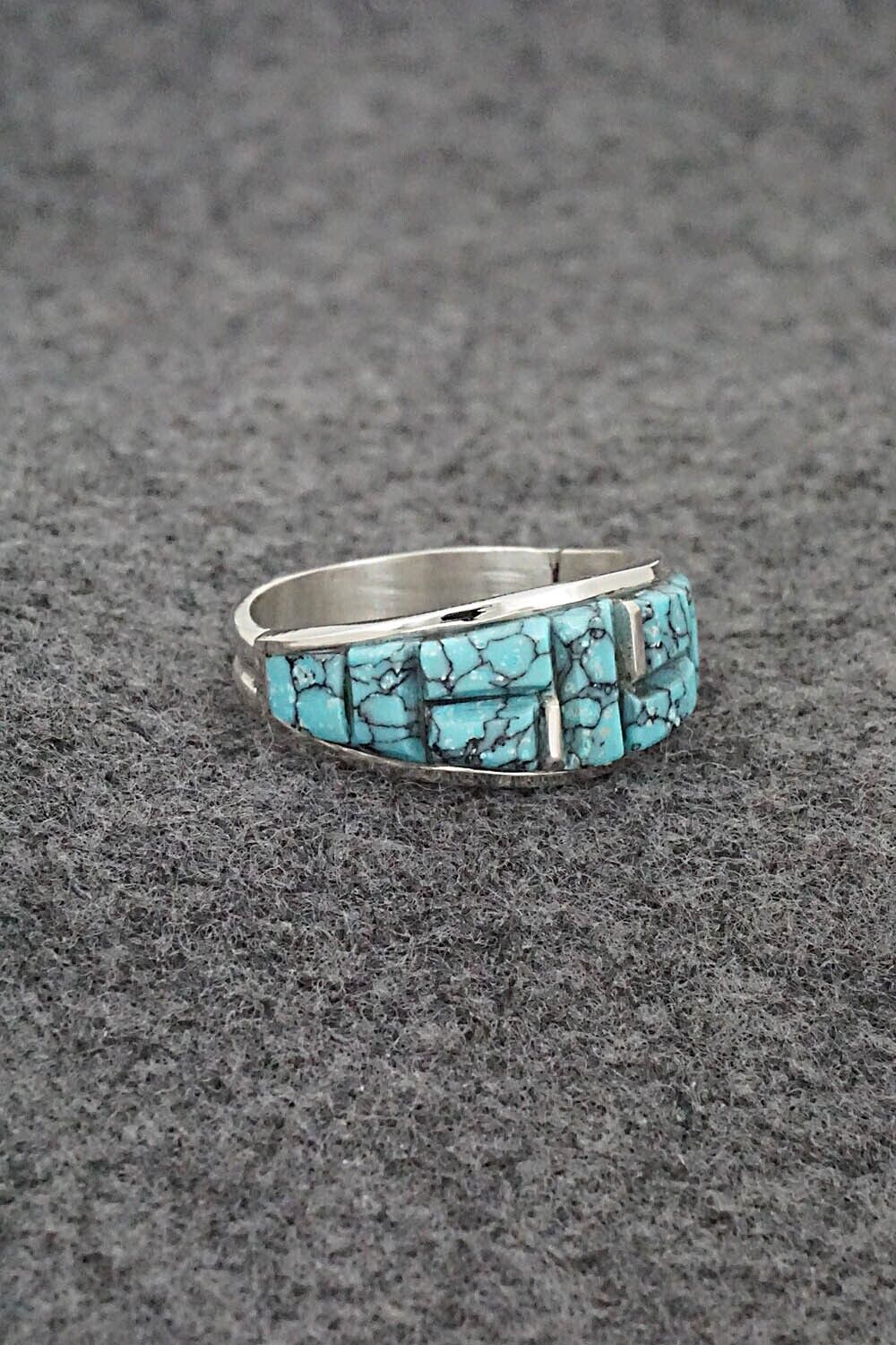 Turquoise & Sterling Silver Ring - Edison Yazzie - Size 10