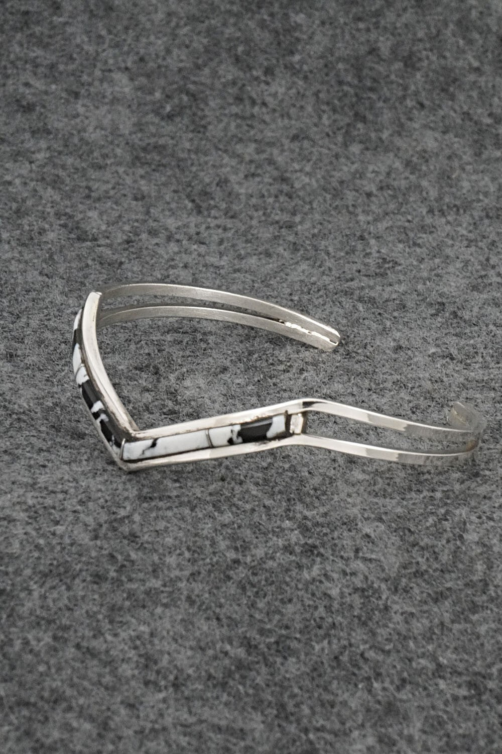 White Buffalo & Sterling Silver Inlay Bracelet - Jamie Johnson