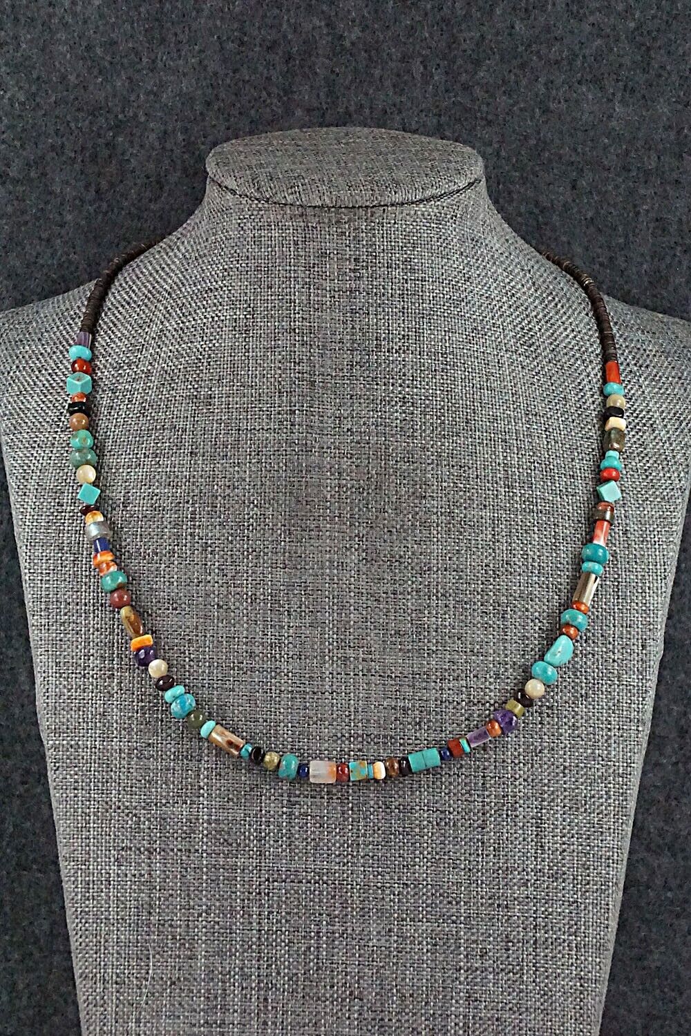 Multi-Stone and Sterling Silver Necklace - Helen Tsosie
