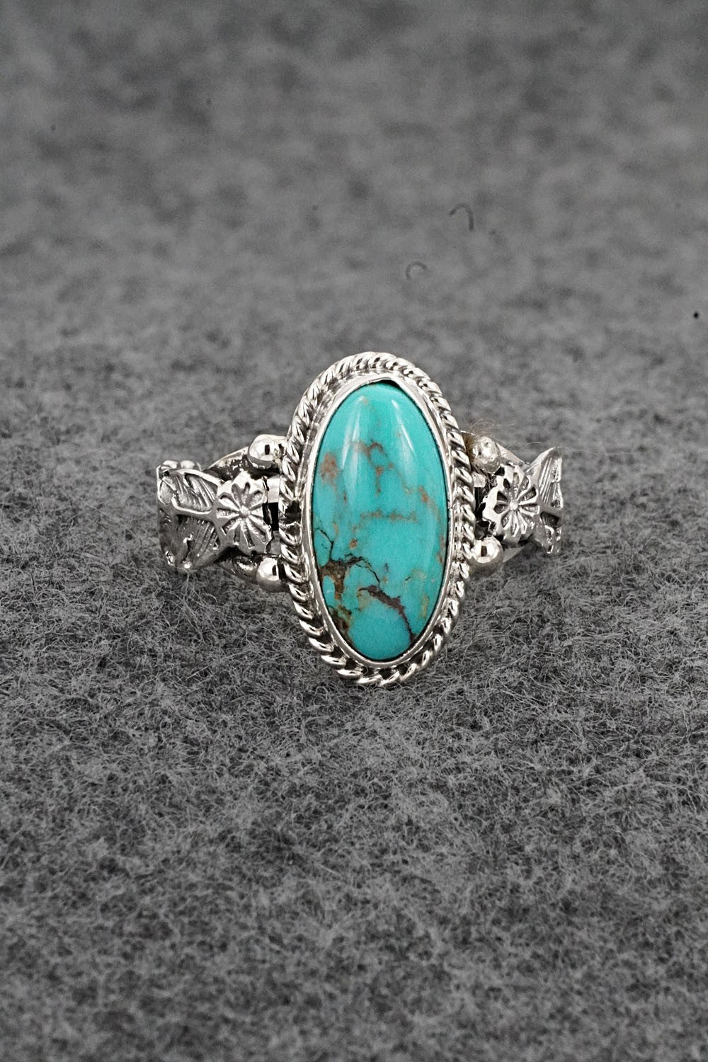 Turquoise & Sterling Silver Ring - Annette Chiquito - Size 9