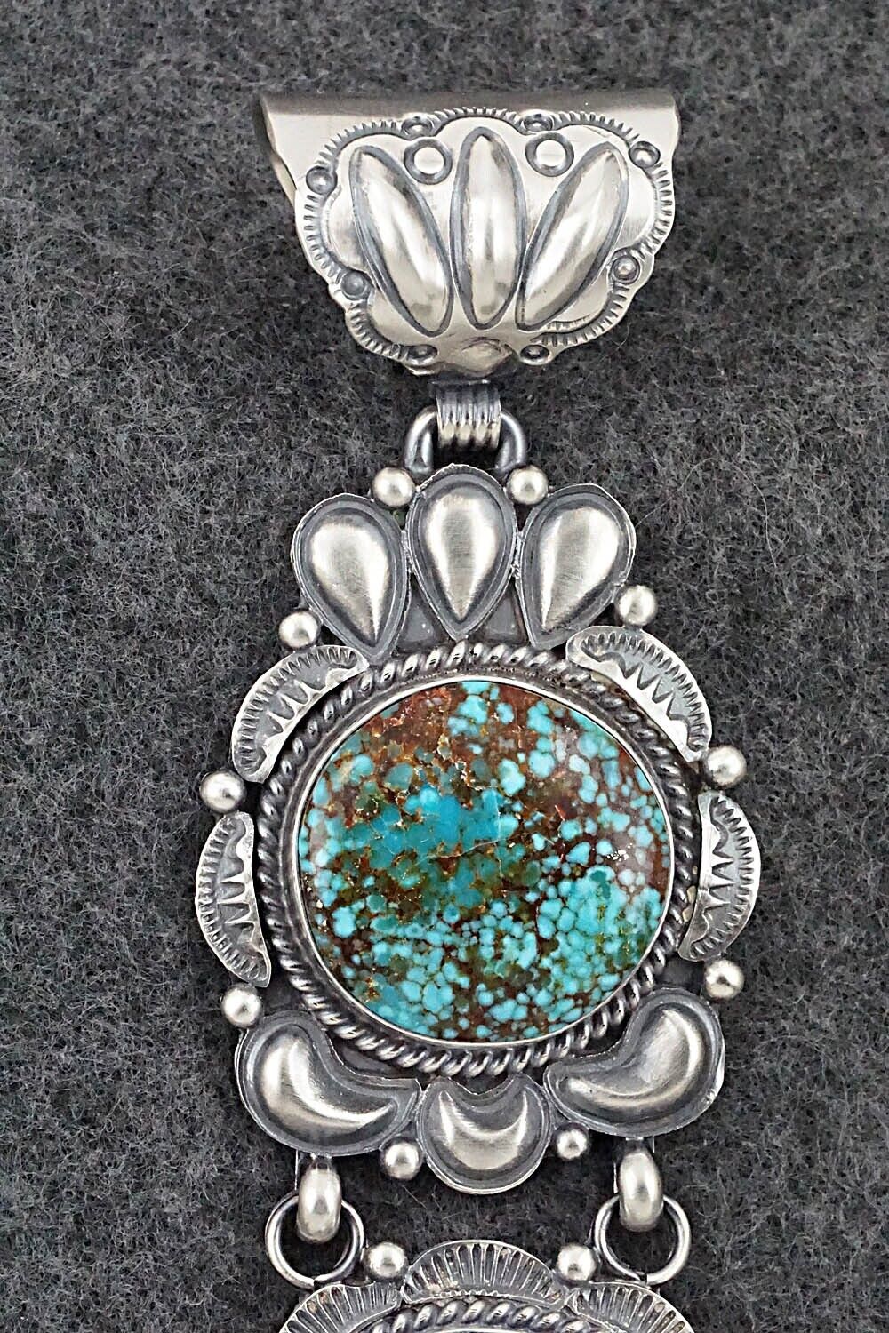 Turquoise & Sterling Silver Pendant - Raymond Delgarito