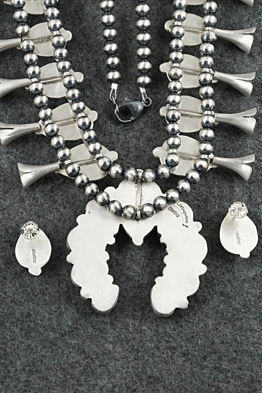 Turquoise & Sterling Silver Squash Blossom Set - Darrin Livingston