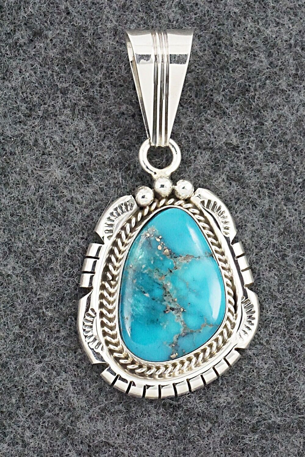 Turquoise & Sterling Silver Pendant - Samuel Yellowhair