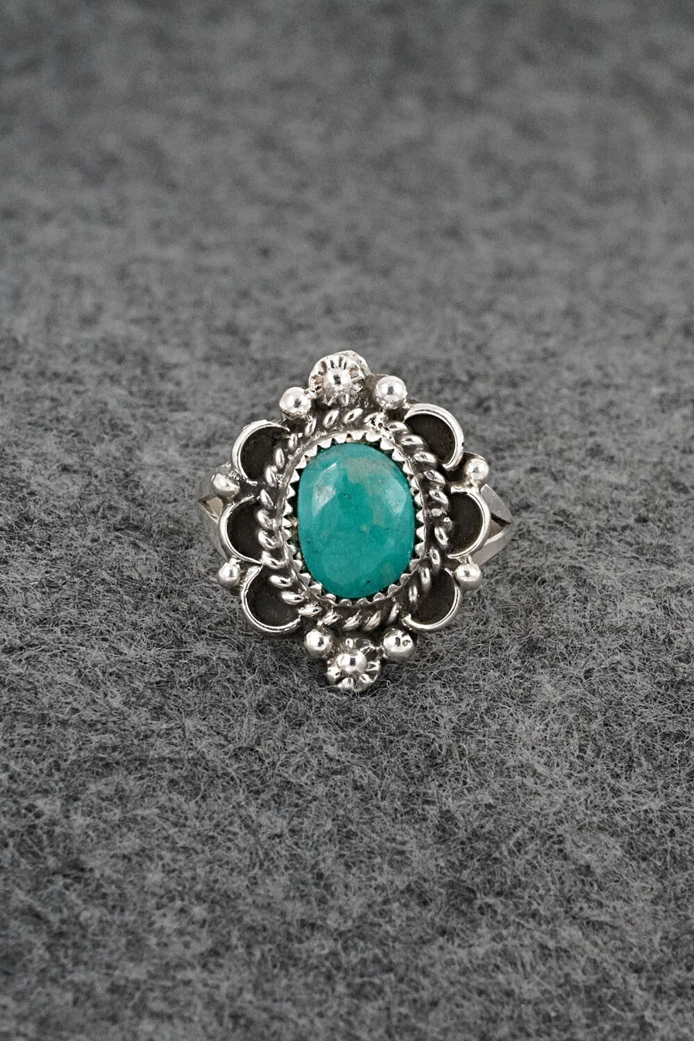 Turquoise & Sterling Silver Ring - Frieda Martinez - Size 7.5