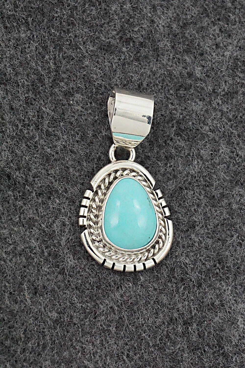 Turquoise & Sterling Silver Pendant - Johnny Frank