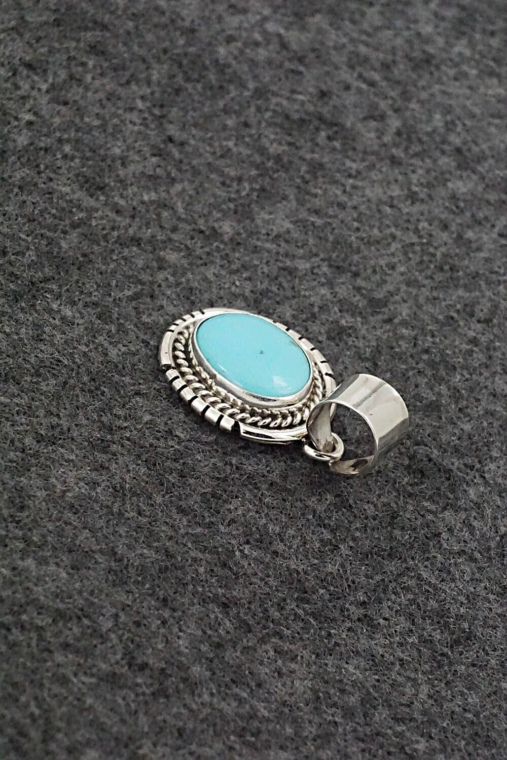 Turquoise & Sterling Silver Pendant - Johnny Frank