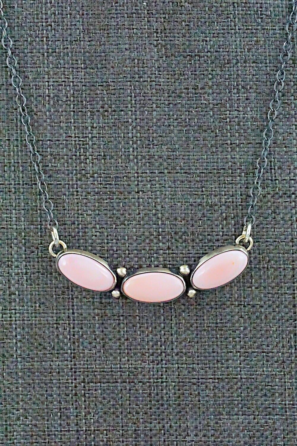 Pink Conch Shell & Sterling Silver Necklace - Loretta Delgarito