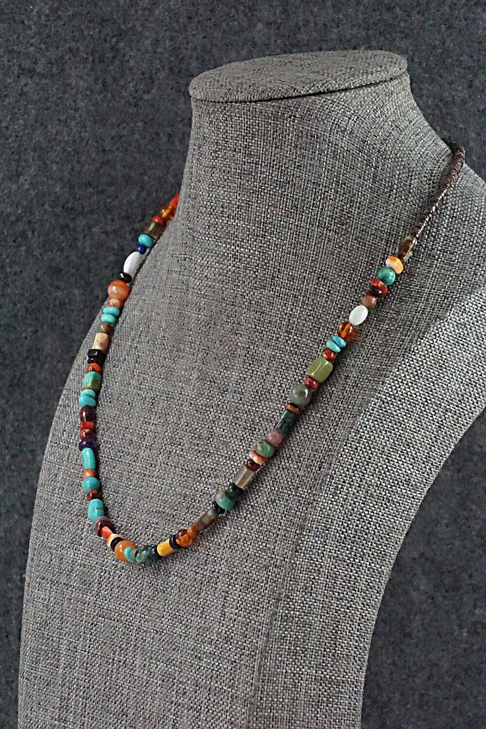 Multi-Stone and Sterling Silver Necklace - Helen Tsosie