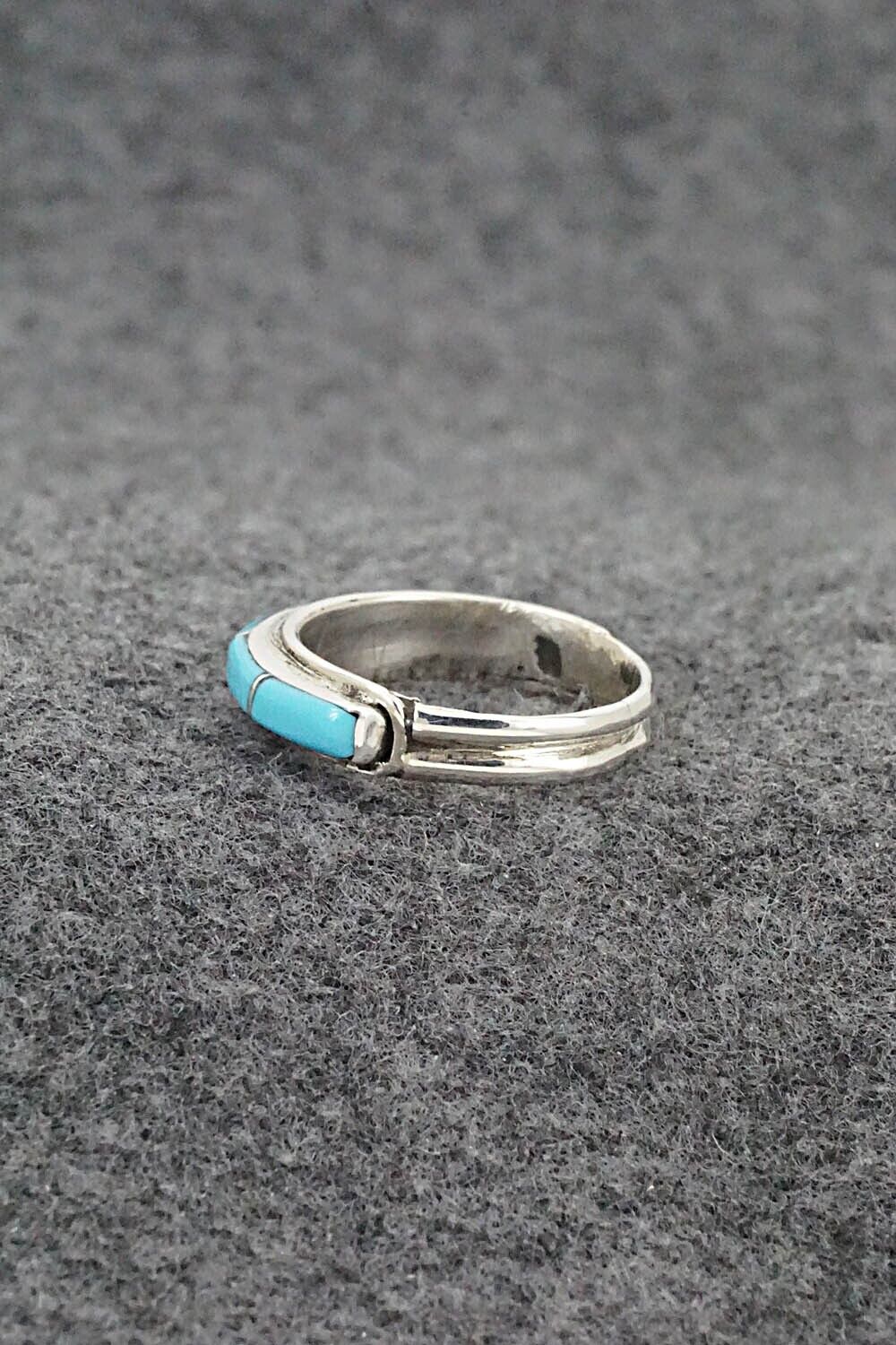 Turquoise & Sterling Silver Ring - Roland Natachu - Size 7.25