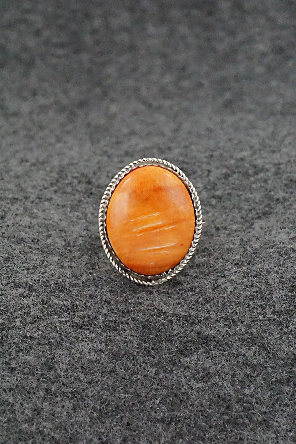 Spiny Oyster & Sterling Silver Ring - Ernest Hawthorne - Size 8