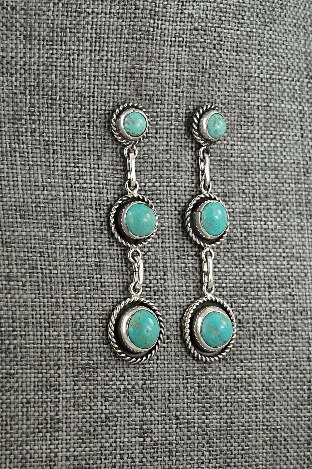 Turquoise & Sterling Silver Earrings - Martin Perry
