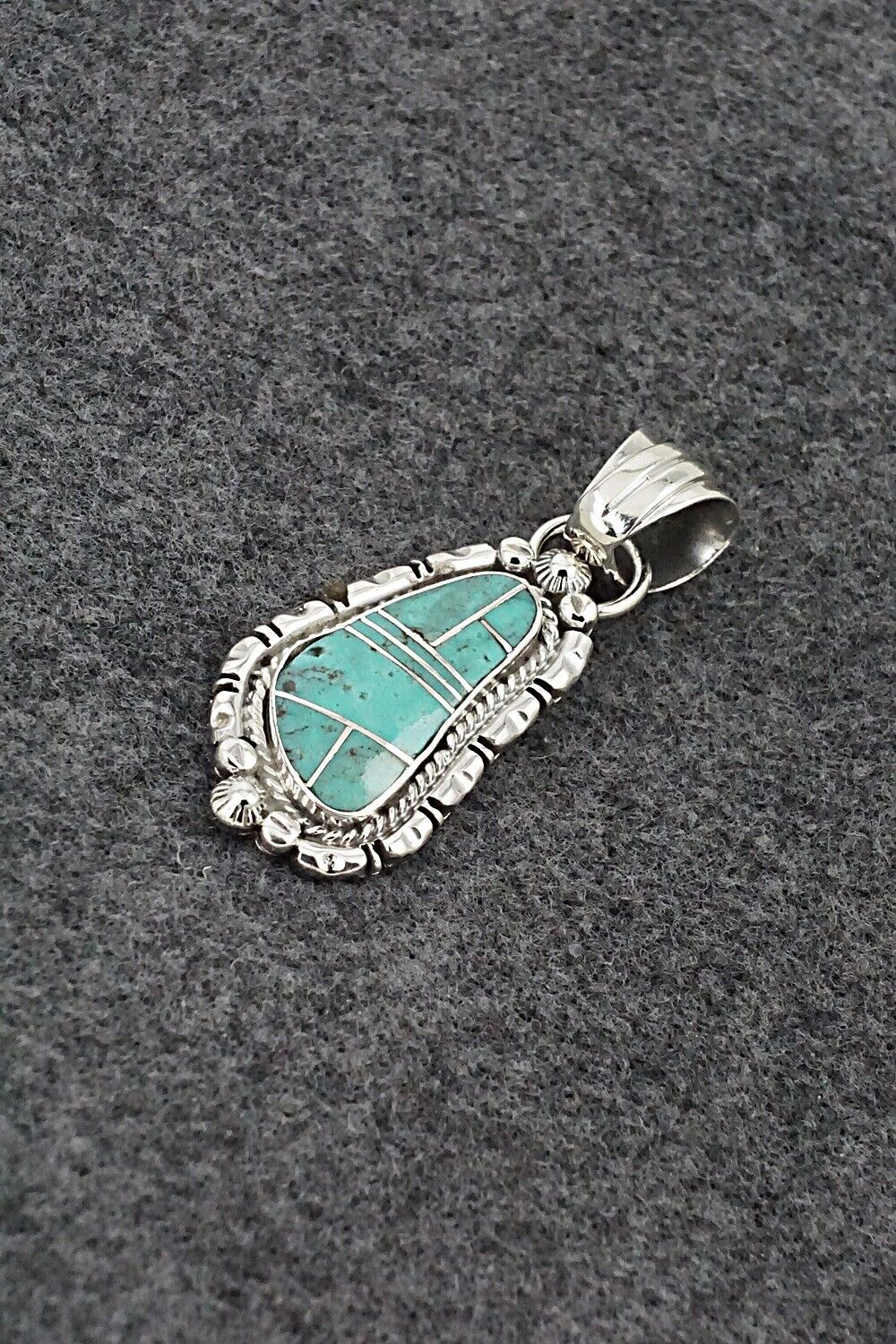 Turquoise & Sterling Silver Pendant - James Manygoats