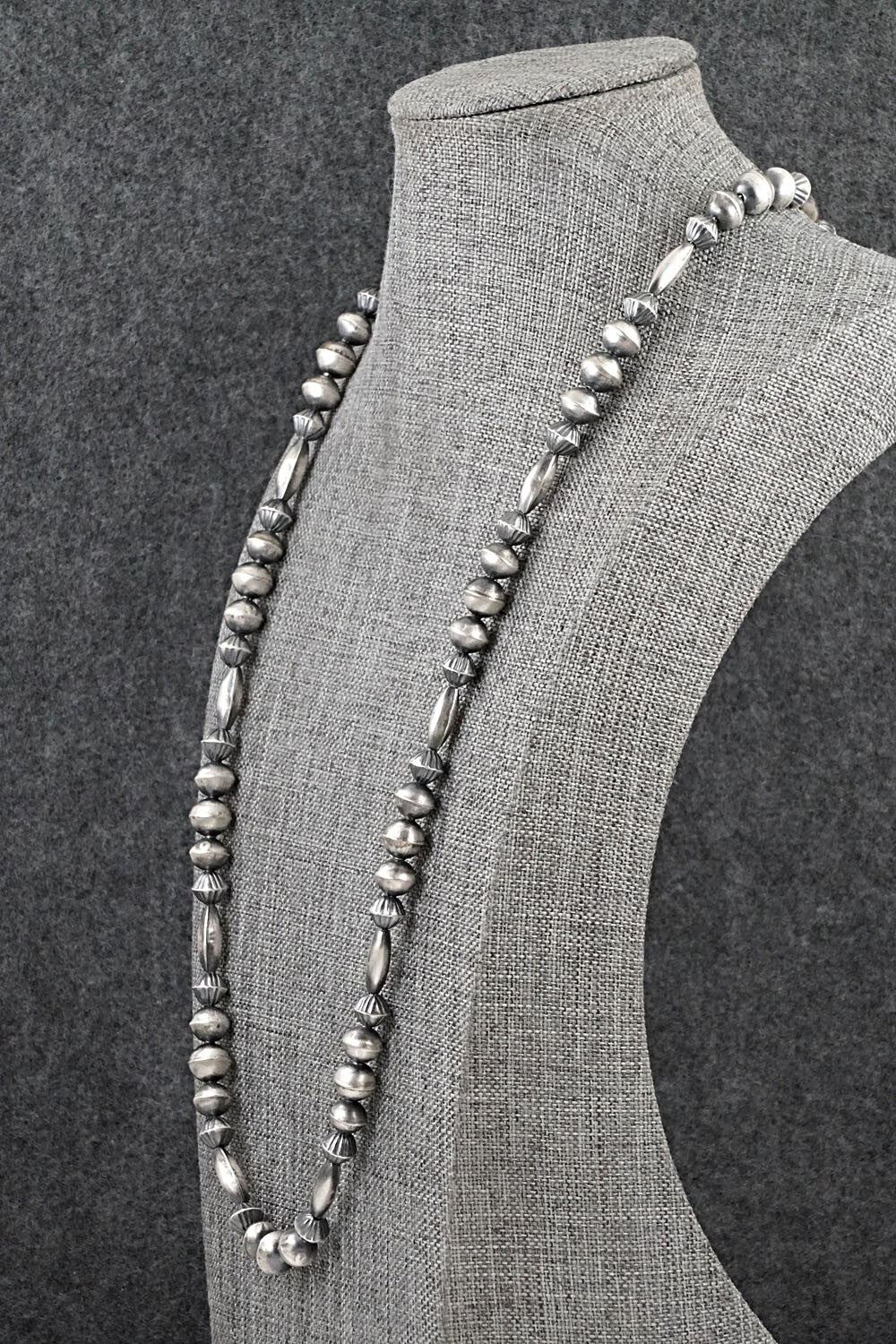 Sterling Silver Navajo Pearl Necklace 26" - Vintage