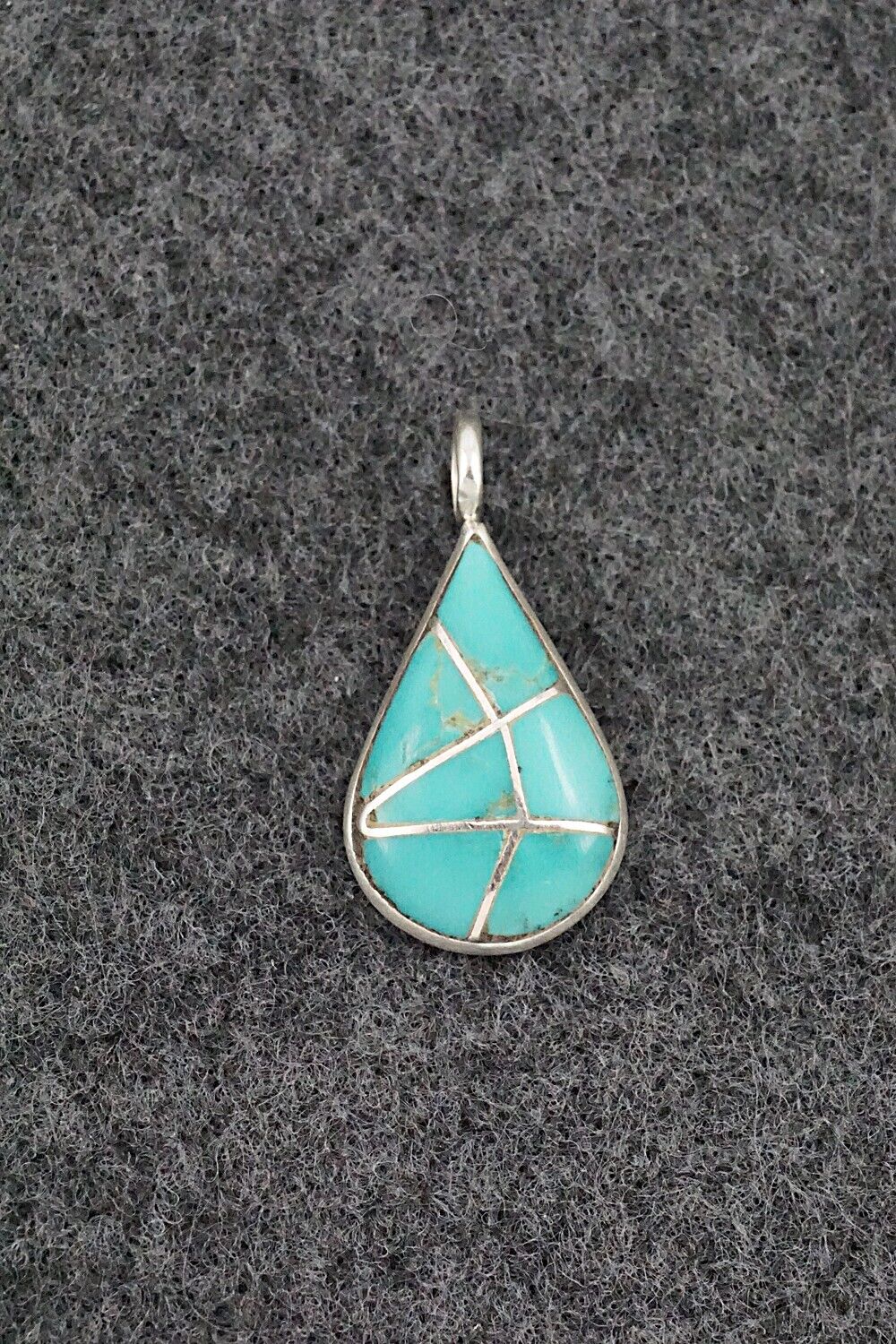 Turquoise & Sterling Silver Inlay Pendant - Laurie Kallestewa