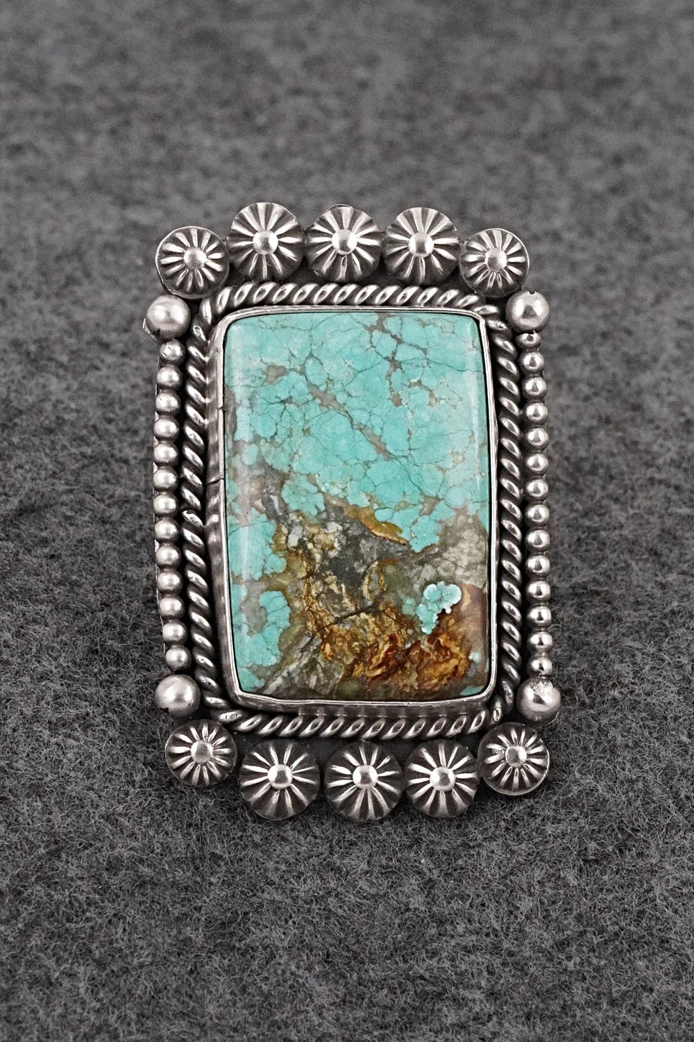 Turquoise & Sterling Silver Ring - Michael Calladitto - Size 7.5