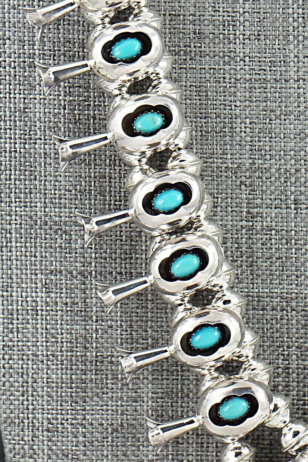 Turquoise & Sterling Silver Squash Blossom Set - Phil Garcia