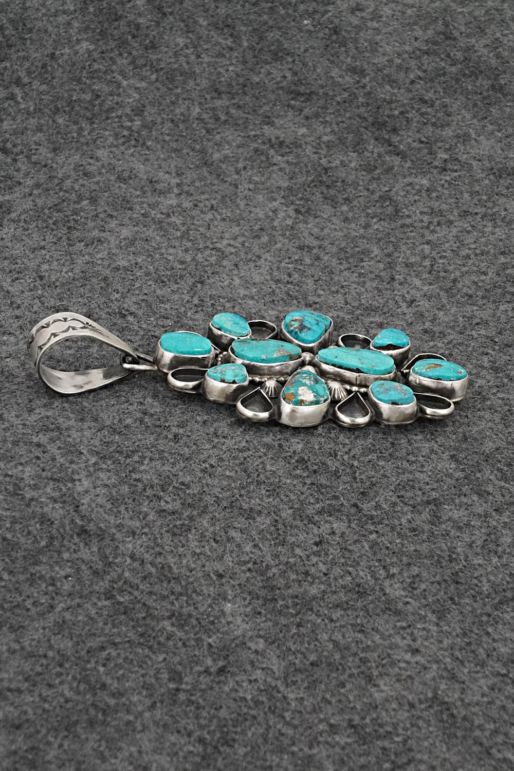 Turquoise & Sterling Silver Pendant - Travis Jim