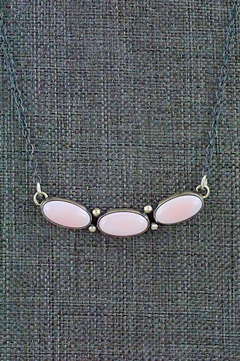 Pink Conch Shell & Sterling Silver Necklace - Loretta Delgarito