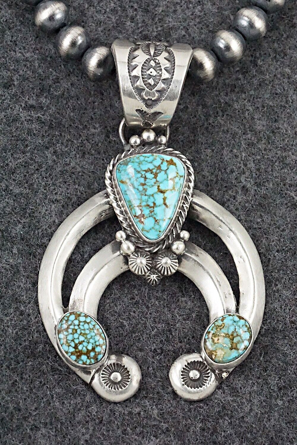 Turquoise & Sterling Silver Necklace - Tom Lewis