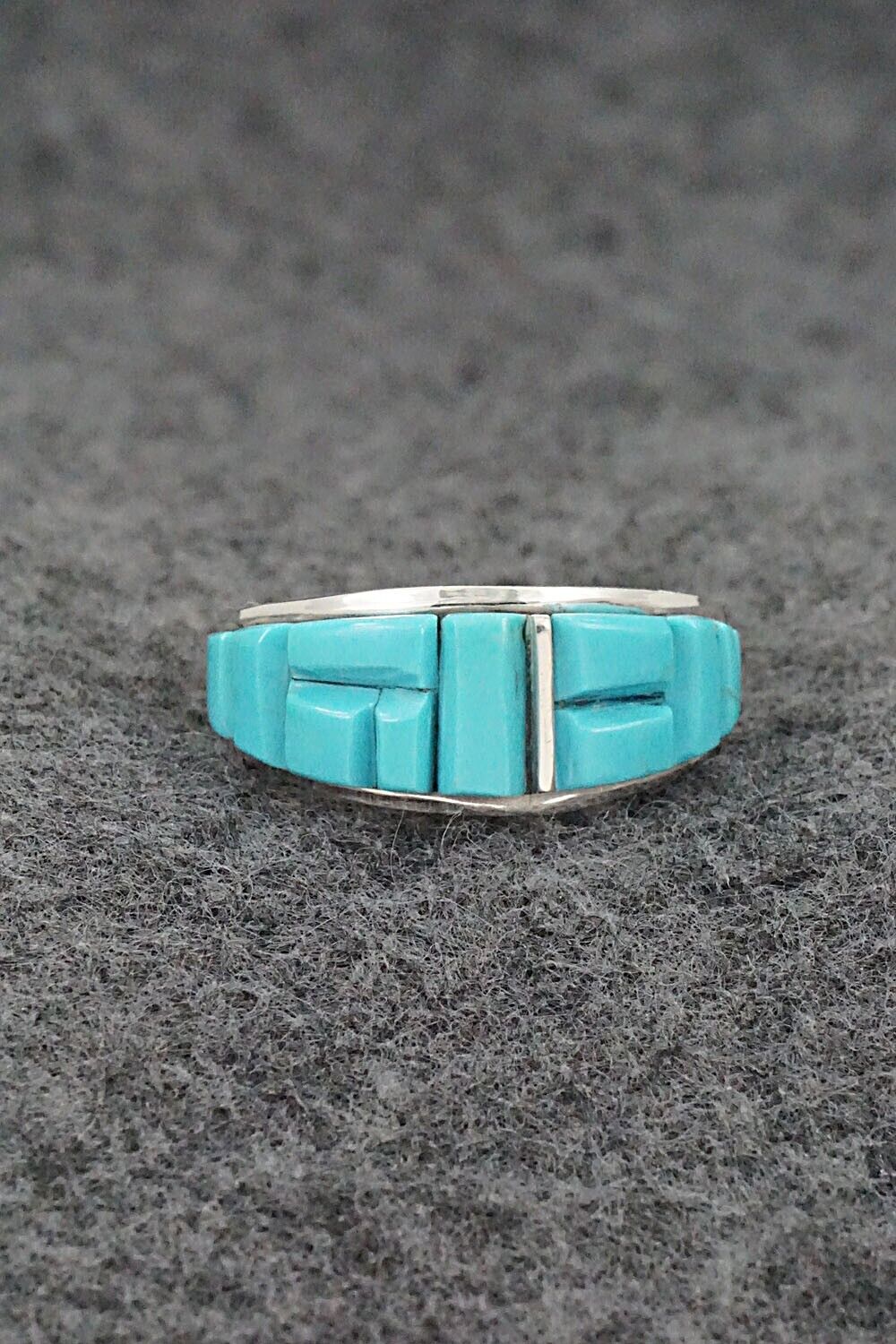 Turquoise & Sterling Silver Ring - Edison Yazzie - Size 9.75