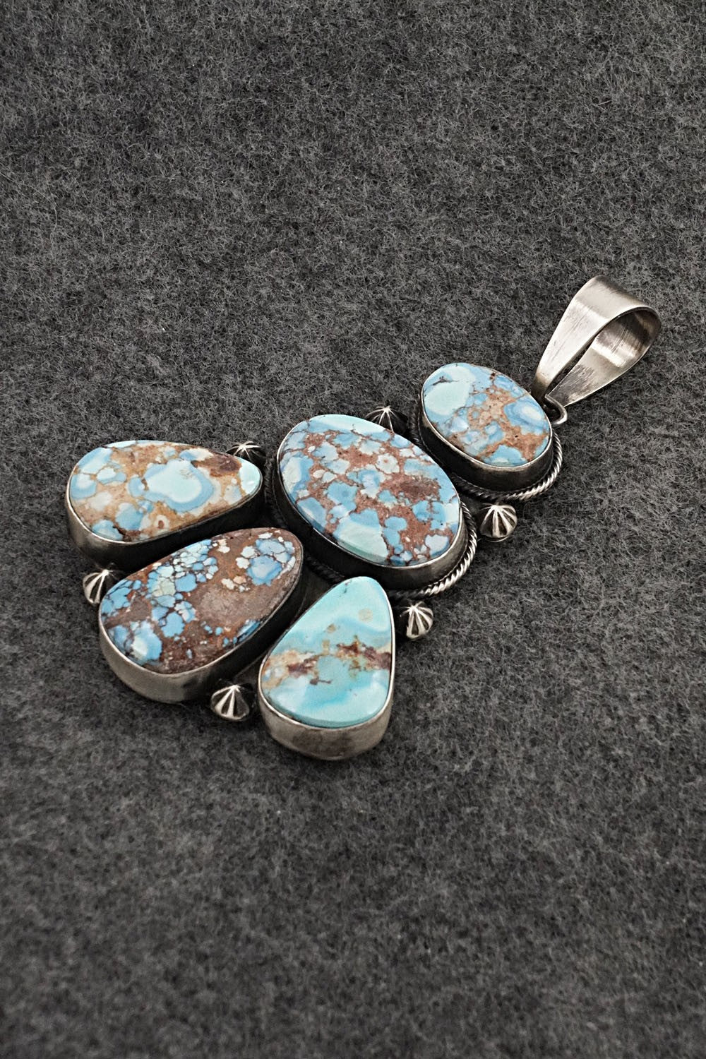 Turquoise & Sterling Silver Pendant and Earrings Set - Darrin Livingston