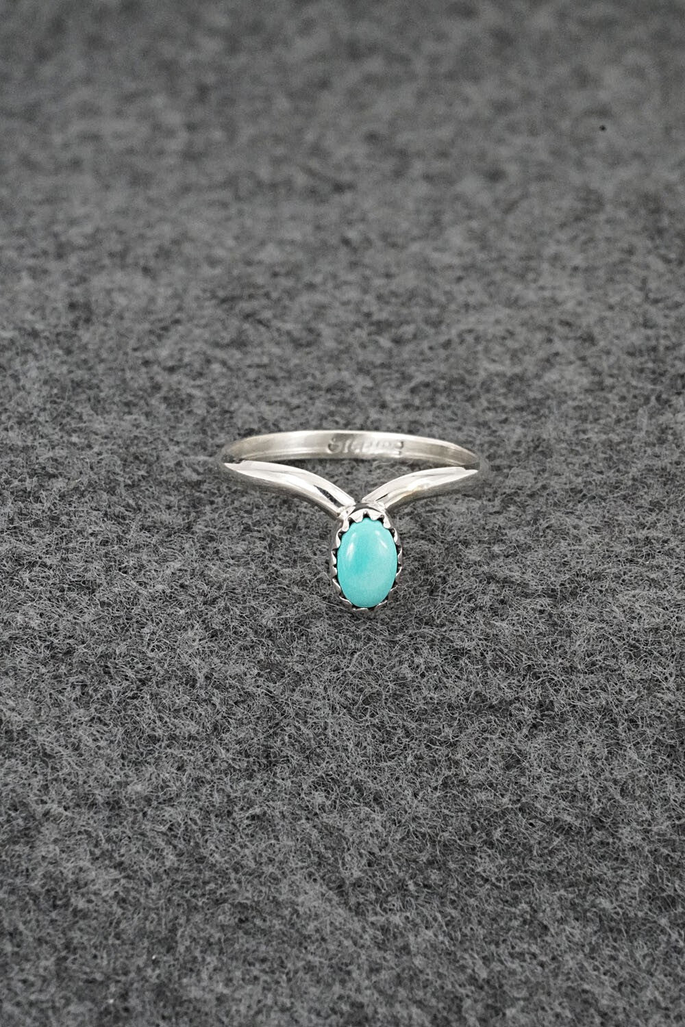 Turquoise & Sterling Silver Ring - Hiram Largo - Size 6