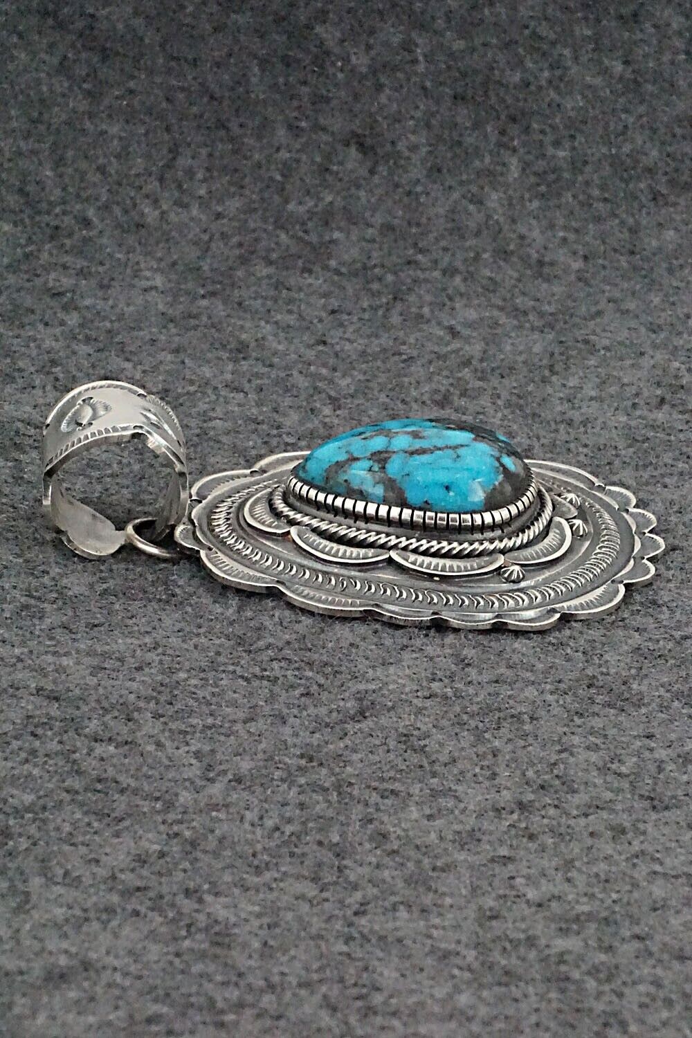 Turquoise & Sterling Silver Pendant - Hank Vandever