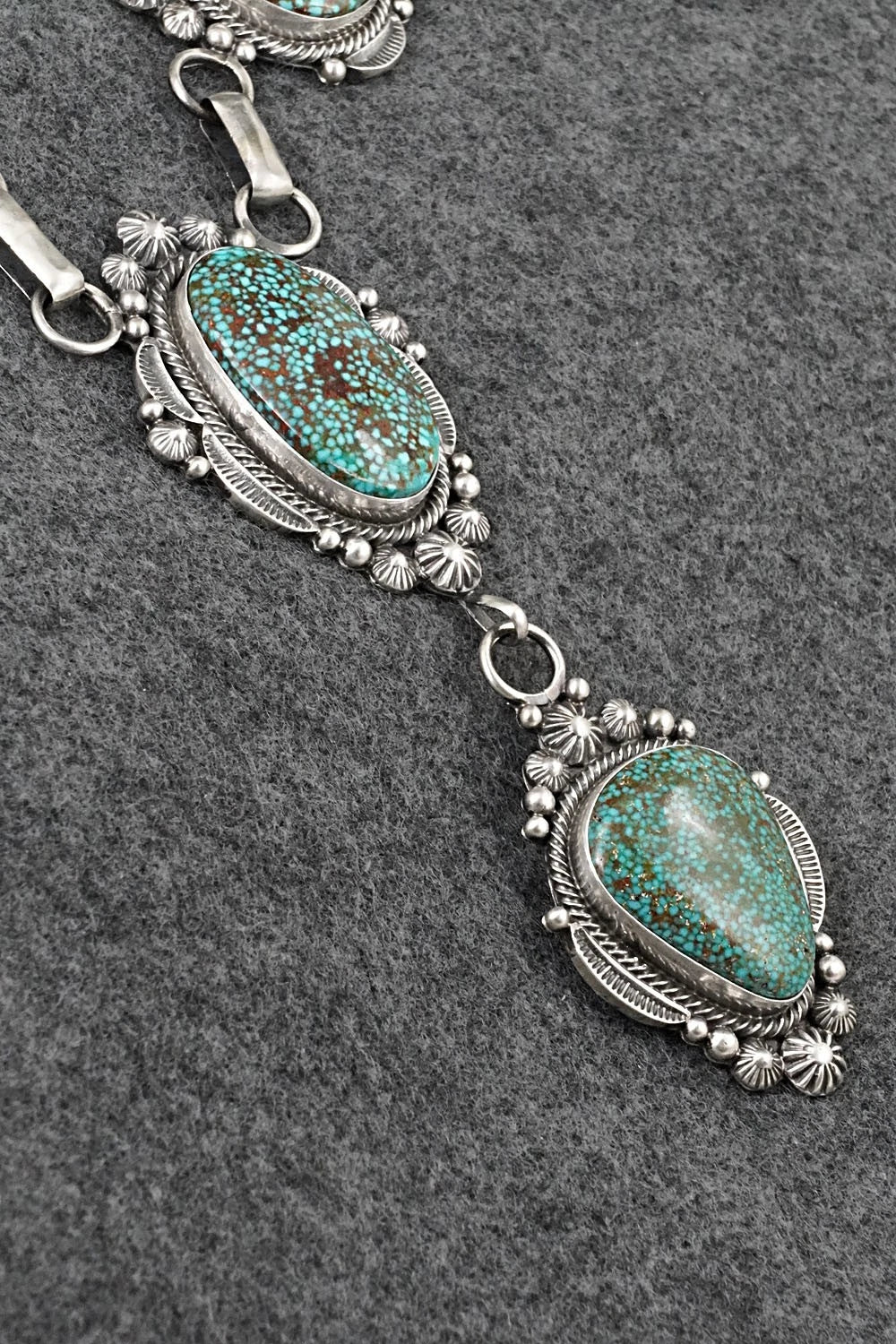Turquoise & Sterling Silver Necklace - Tom Lewis