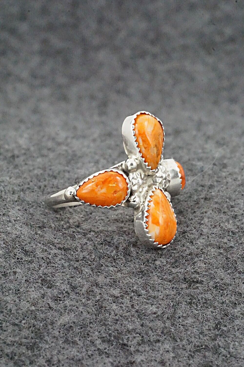 Spiny Oyster & Sterling Silver Ring - Maritta Martinez - Size 8.25